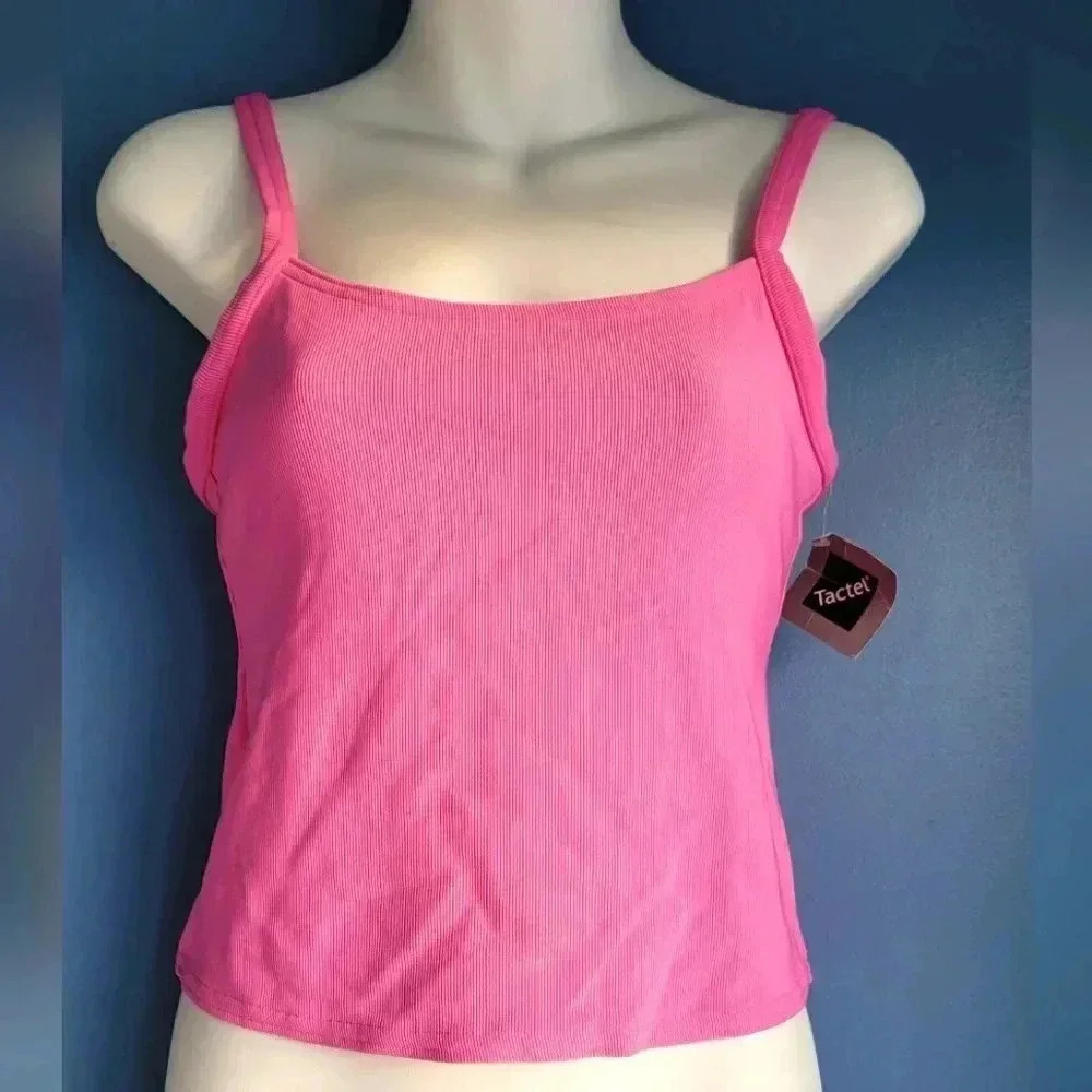 Chadwick Pink Textured Tankini Swim Top Size 8 NWT